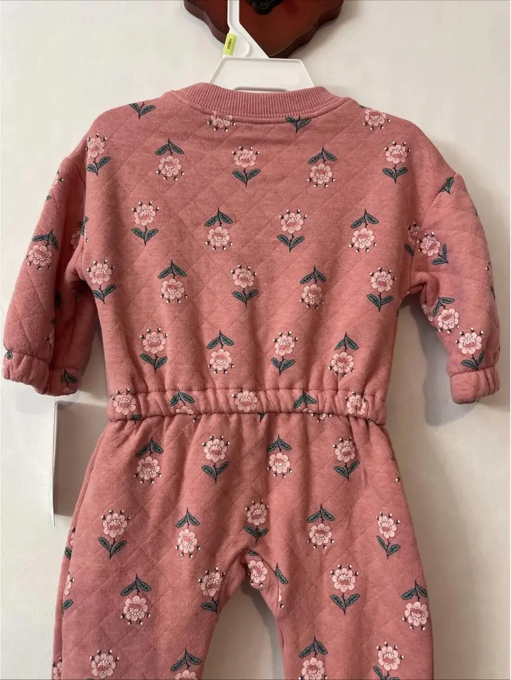 Carters Girls 3 Months Pink Floral Elastic-Waist Cotton Jumpsuit NWT! MZZ8